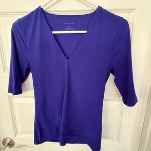 White House Black Market Purple Fitted 3/4 Sleeve Blouse